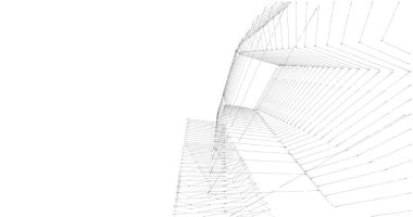 Mimari sanat konseptinde soyut çizgiler, minimum geometrik şekiller. 