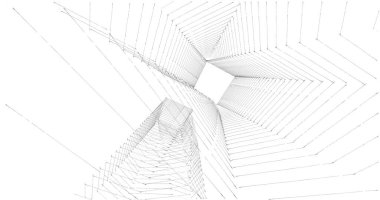 Mimari sanat konseptinde soyut çizgiler, minimum geometrik şekiller. 