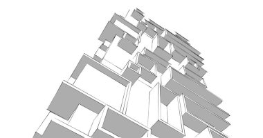 soyut mimari duvar kağıdı tasarımı, dijital konsept arkaplan