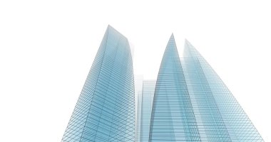 Arkaplanda mimari bina 3d illüstrasyon