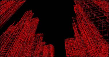 Mimari sanat konseptinde soyut çizgiler, minimum geometrik şekiller. 