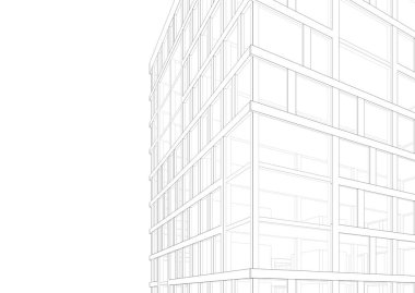 Mimari sanat konseptinde soyut çizgiler, minimum geometrik şekiller. 