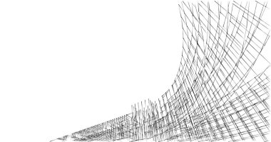 Mimari sanat konseptinde soyut çizgiler, minimum geometrik şekiller. 