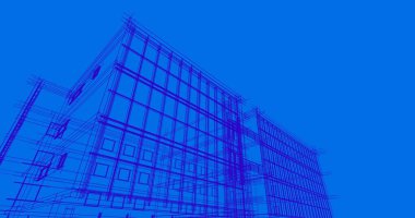 Mimari sanat konseptinde soyut çizgiler, minimum geometrik şekiller. 