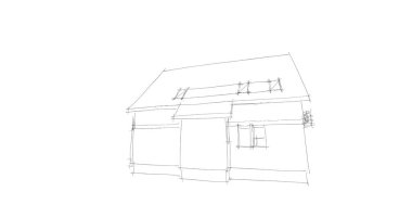 Mimari sanat konseptinde soyut çizgiler, minimum geometrik şekiller. 