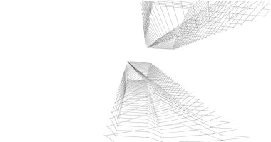 Mimari sanat konseptinde soyut çizgiler, minimum geometrik şekiller. 