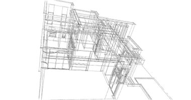 Mimari sanat konseptinde soyut çizgiler, minimum geometrik şekiller. 