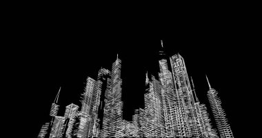 Mimari sanat konseptinde soyut çizgiler, minimum geometrik şekiller. 