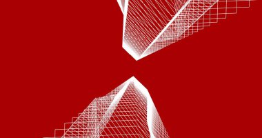 Mimari sanat konseptinde soyut çizgiler, minimum geometrik şekiller. 