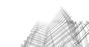 Mimari sanat konseptinde soyut çizgiler, minimum geometrik şekiller. 