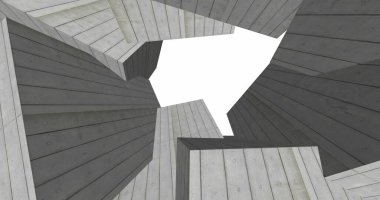 Mimari sanat konseptinde soyut çizgiler, minimum geometrik şekiller. 