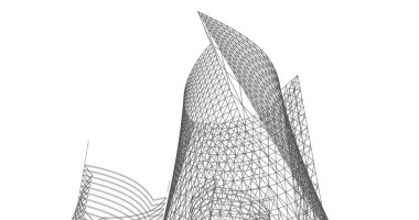 soyut mimari duvar kağıdı tasarımı, dijital konsept arkaplan