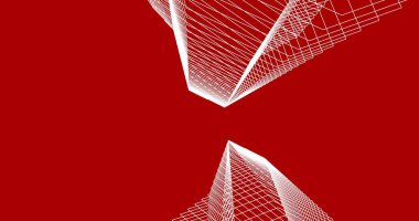 Mimari sanat konseptinde soyut çizgiler, minimum geometrik şekiller. 