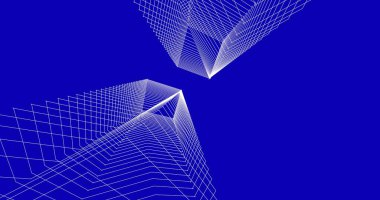 Mimari sanat konseptinde soyut çizgiler, minimum geometrik şekiller. 