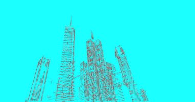 Mimari sanat konseptinde soyut çizgiler, minimum geometrik şekiller. 