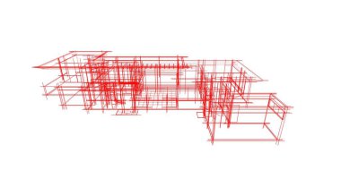 Mimari sanat konseptinde soyut çizgiler, minimum geometrik şekiller. 