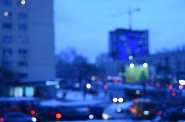 Bulanık soyut ışıklar gece şehrin arka planı