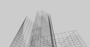 Mimari sanat konseptinde soyut çizgiler, minimum geometrik şekiller. 