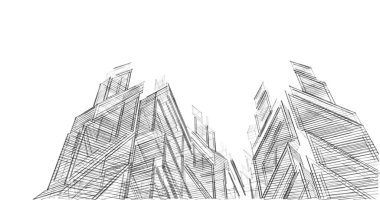 soyut mimari duvar kağıdı tasarımı, dijital konsept arkaplan