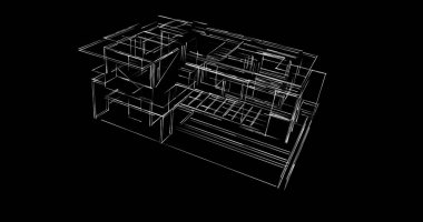 Mimari sanat konseptinde soyut çizgiler, minimum geometrik şekiller. 