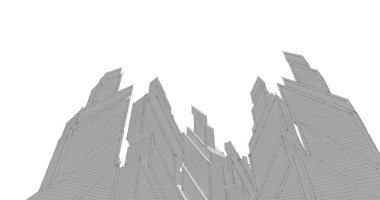 Mimari sanat konseptinde soyut çizgiler, minimum geometrik şekiller. 