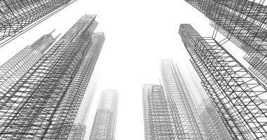 soyut mimari duvar kağıdı tasarımı, dijital konsept arkaplan