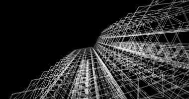 soyut mimari duvar kağıdı tasarımı, dijital konsept arkaplan