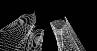 soyut mimari duvar kağıdı tasarımı, dijital konsept arkaplan