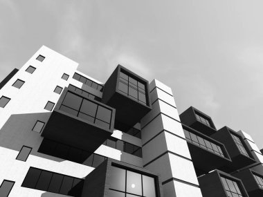 soyut mimari duvar kağıdı tasarımı, dijital konsept arkaplan