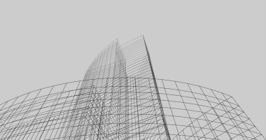 Mimari sanat konseptinde soyut çizgiler, minimum geometrik şekiller. 