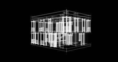 Mimari sanat konseptinde soyut çizgiler, minimum geometrik şekiller. 