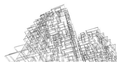 soyut mimari duvar kağıdı tasarımı, dijital konsept arkaplan