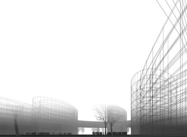 soyut mimari duvar kağıdı tasarımı, dijital konsept arkaplan