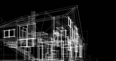 minimal geometrik şekiller, mimari çizgiler