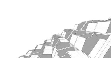 Mimari sanat konseptinde soyut çizgiler, minimum geometrik şekiller. 