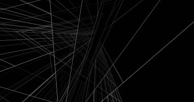 Mimari sanat konseptinde soyut çizgiler, minimum geometrik şekiller. 