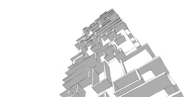 soyut mimari duvar kağıdı tasarımı, dijital konsept arkaplan