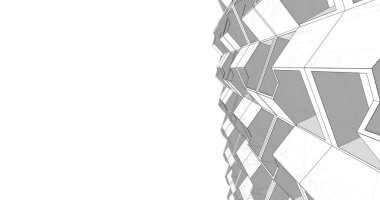 Mimari sanat konseptinde soyut çizgiler, minimum geometrik şekiller. 