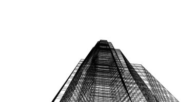 Mimari sanat konseptinde soyut çizgiler, minimum geometrik şekiller. 