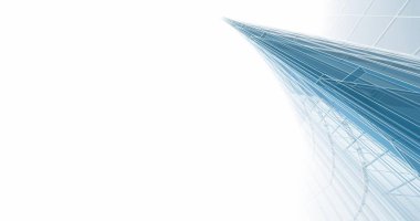 Arkaplanda mimari bina 3d illüstrasyon