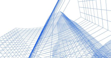 Mimari sanat konseptinde soyut çizgiler, minimum geometrik şekiller. 