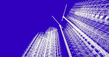 soyut mimari duvar kağıdı tasarımı, dijital konsept arkaplan