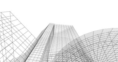 Mimari sanat konseptinde soyut çizgiler, minimum geometrik şekiller. 