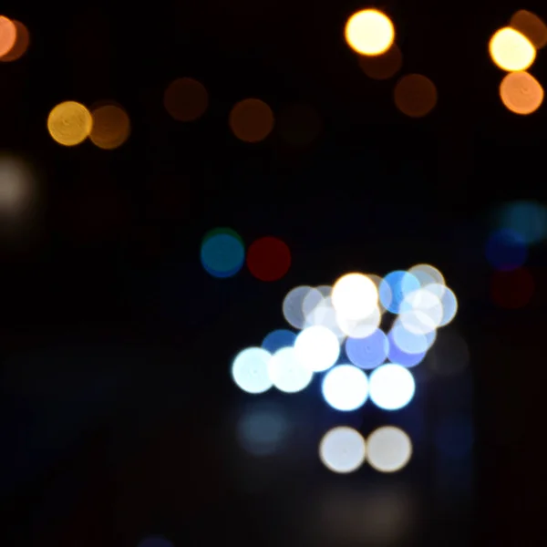 Suddig Abstrakt Ljus Bakgrund Staden Natten — Stockfoto