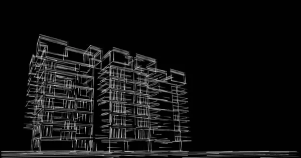 Abstrakcyjne Linie Rysunku Koncepcji Sztuki Architektonicznej Minimalne Kształty Geometryczne — Zdjęcie stockowe