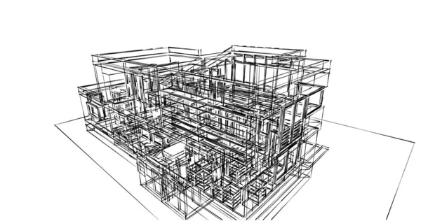 Disegno Astratto Carta Parati Architettonica Sfondo Concetto Digitale — Foto Stock