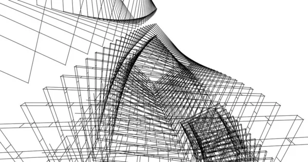 Abstraktní Architektonický Design Tapet Digitální Koncept Pozadí — Stock fotografie