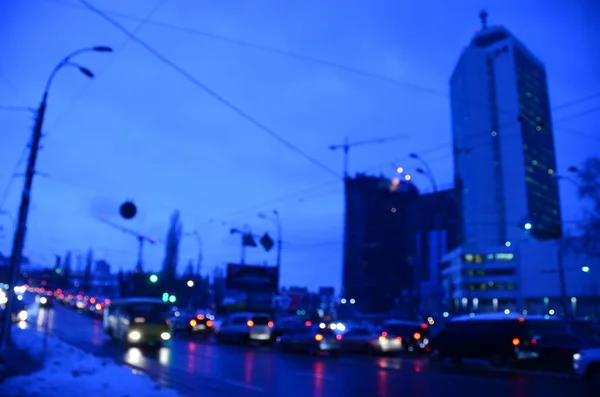 Verschwommene Abstrakte Lichter Hintergrund Der Stadt Der Nacht — Stockfoto