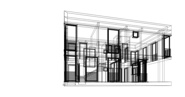 建筑3D背景图 — 图库照片