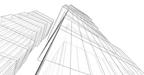 建筑墙纸设计 数字概念背景 — 图库照片